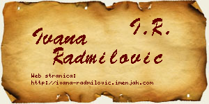 Ivana Radmilović vizit kartica